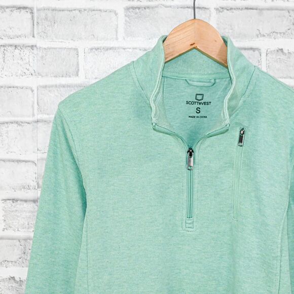 SCOTTeVEST Women's Weekender 2 Pocket 1/4 zip pullover sweater S - Picture 4 of 7